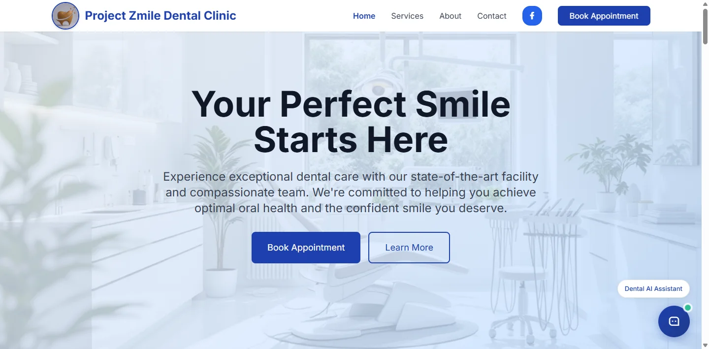 Project Zmile Dental Clinic website