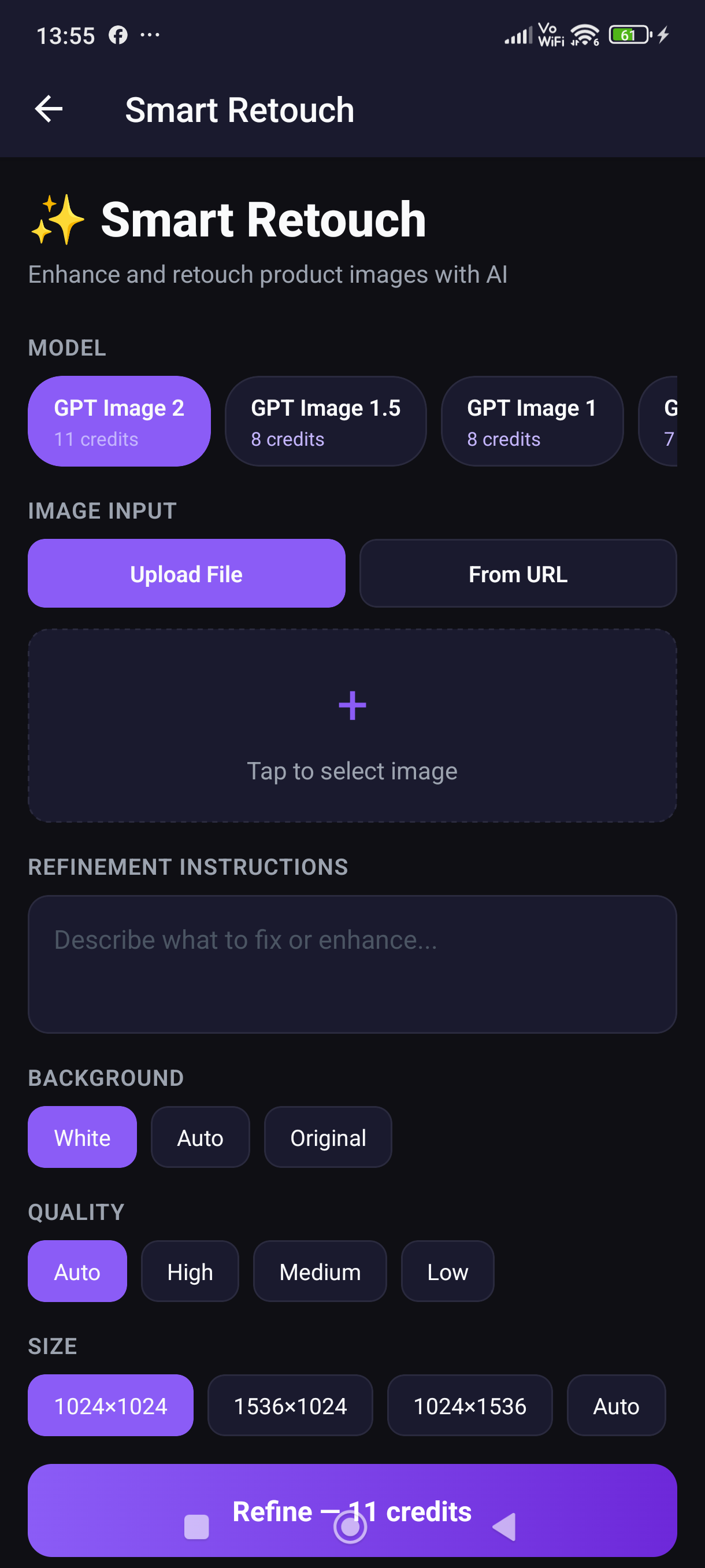 AI image enhancement